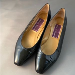 Phyllis Poland black patent leather 1” heel
